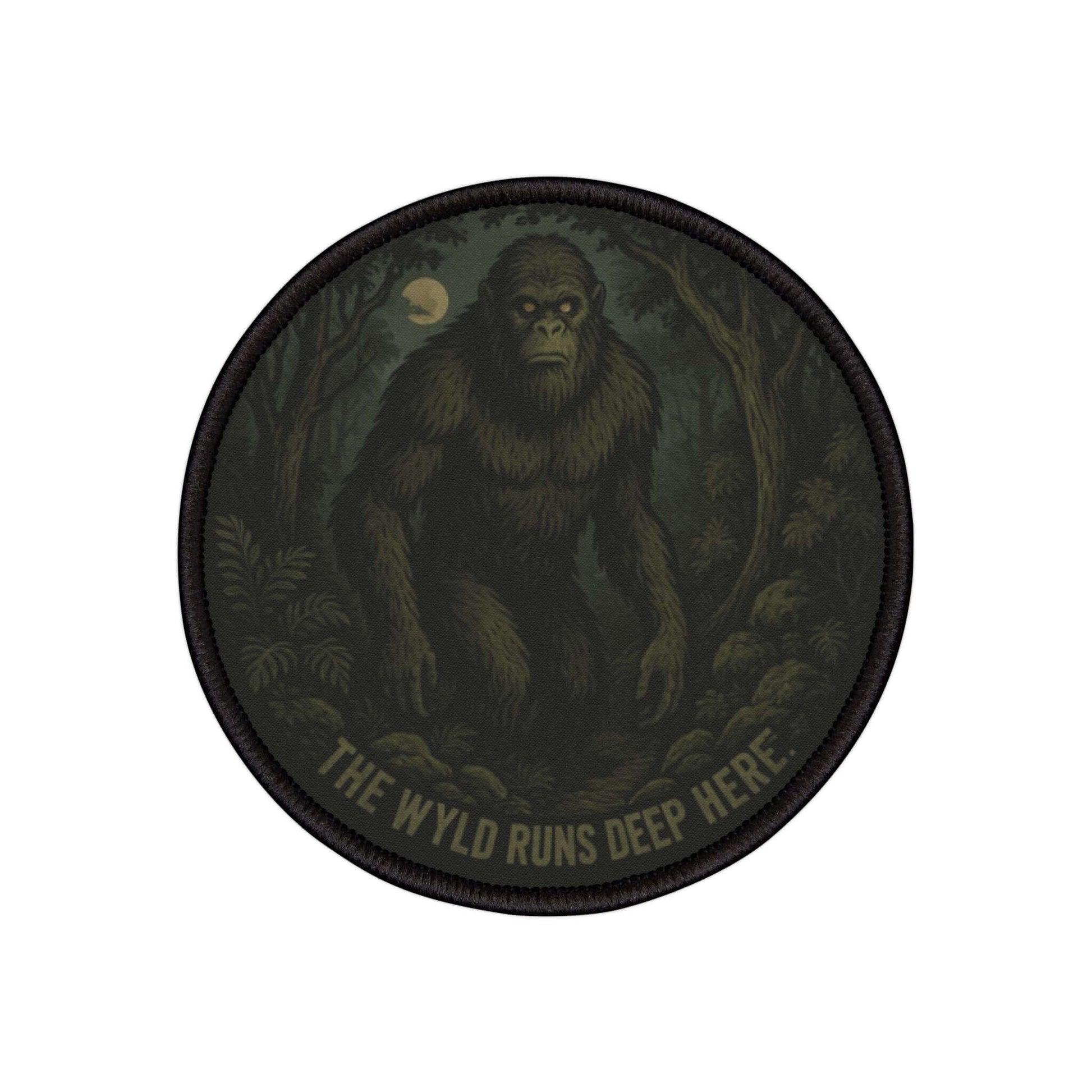 Wyld Peak Moehau Man Bigfoot patch on a white background