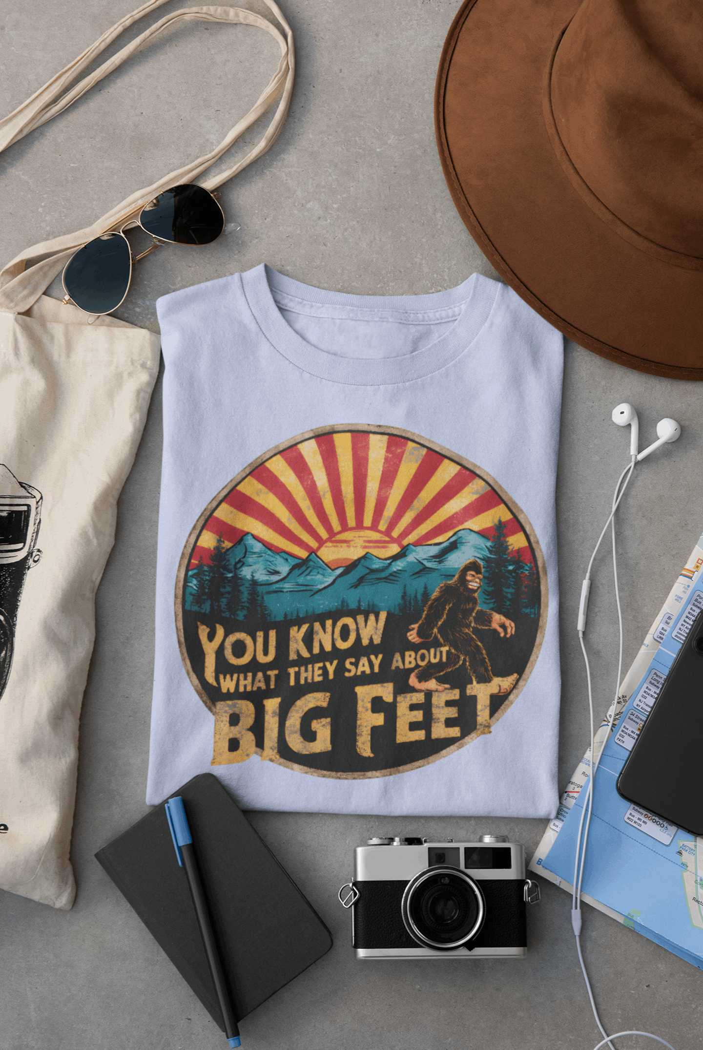 Bigfoot Men’s Organic Cotton Hiking T-Shirt – Eco Trail Graphic Tee