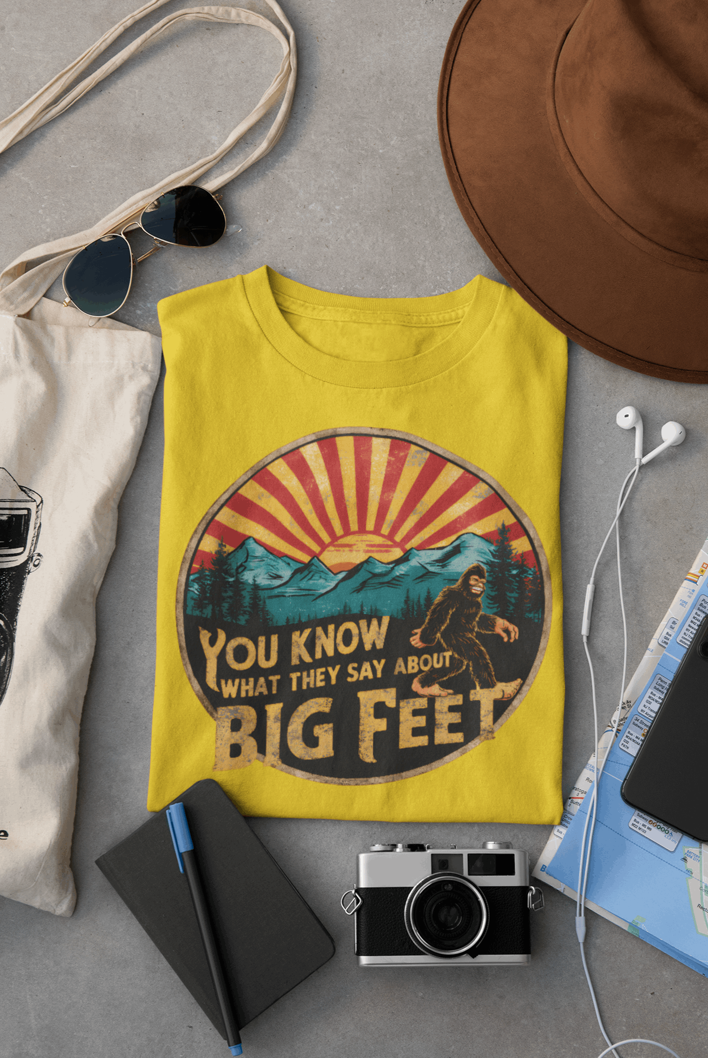 Bigfoot Men’s Organic Cotton Hiking T-Shirt – Eco Trail Graphic Tee