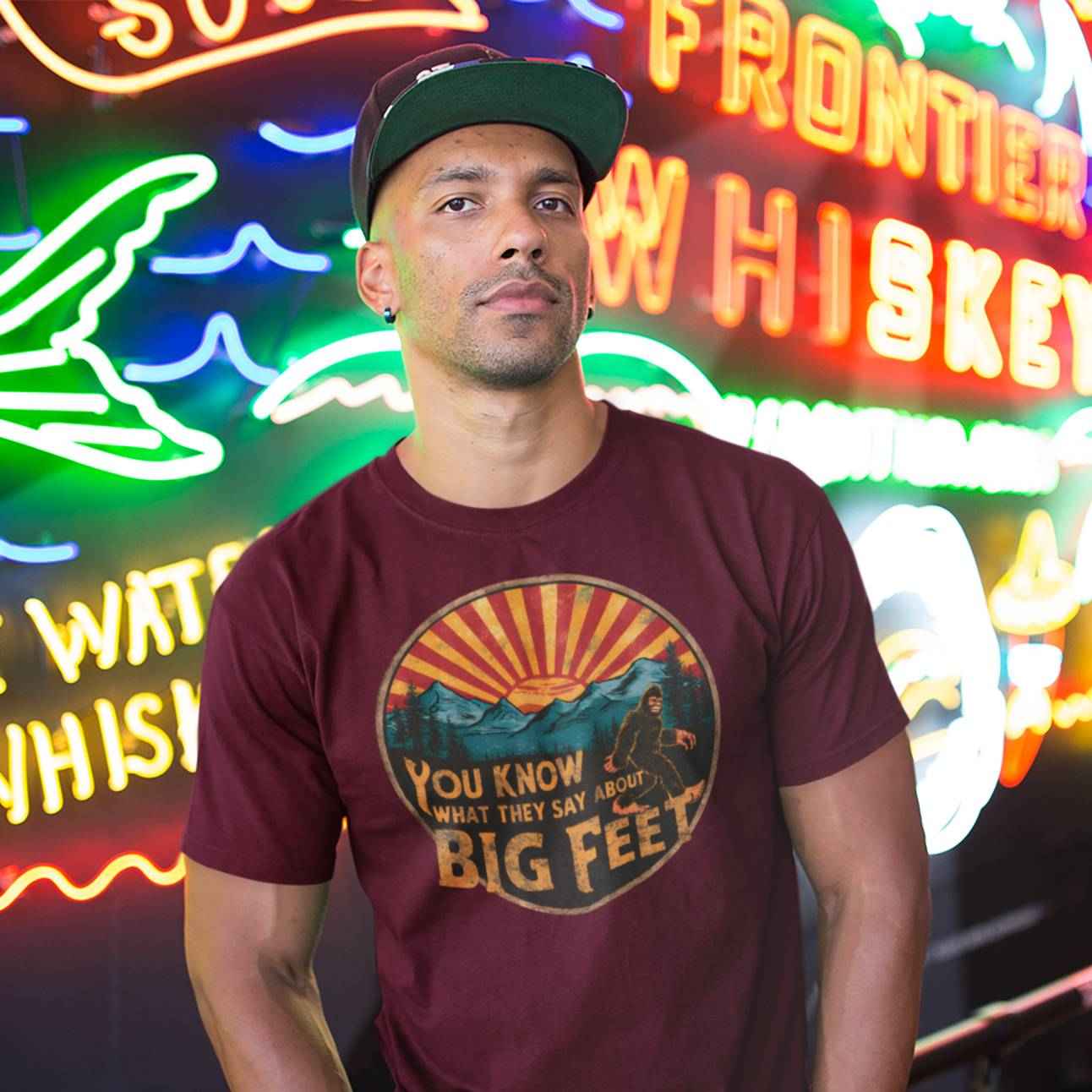 Bigfoot Men’s Organic Cotton Hiking T-Shirt – Eco Trail Graphic Tee