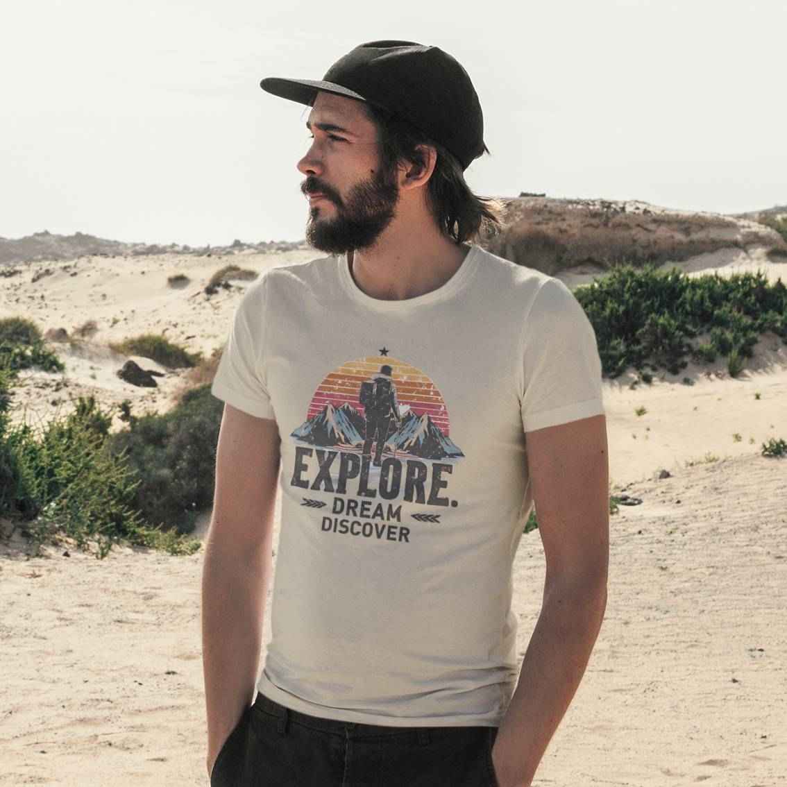 Explorer Men’s Organic Cotton T-Shirt – Sustainable Hiking & Travel Tee
