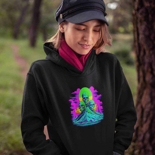 Zombie Skull Organic Hoodie – Gothic Graphic Sweatshirt for Horror Fans & Streetwear Lovers