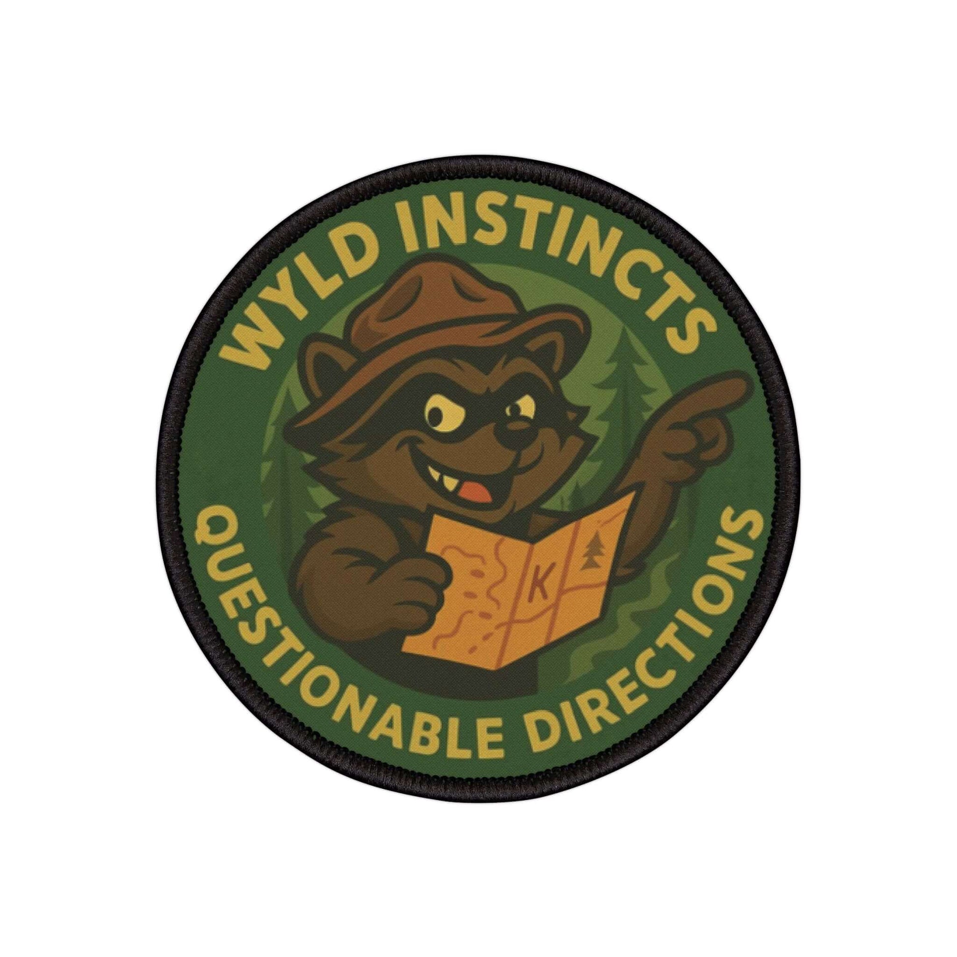Raccoon patch from Wyld Peak on a white product background