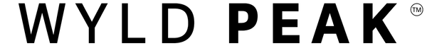 Wyld Peak simplified text logo in black with transparent background.