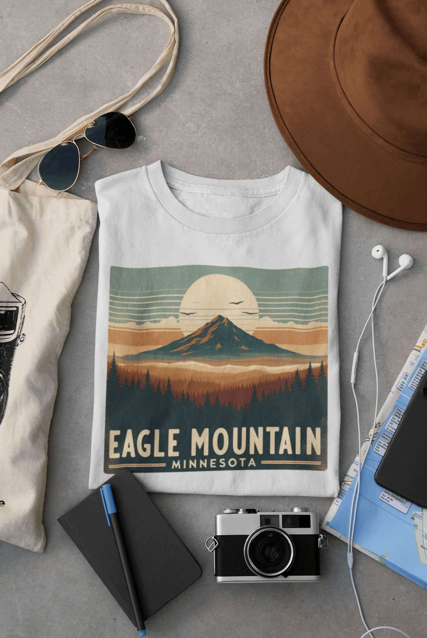 Wyld Peak Superior National Forest tee in white laid flat