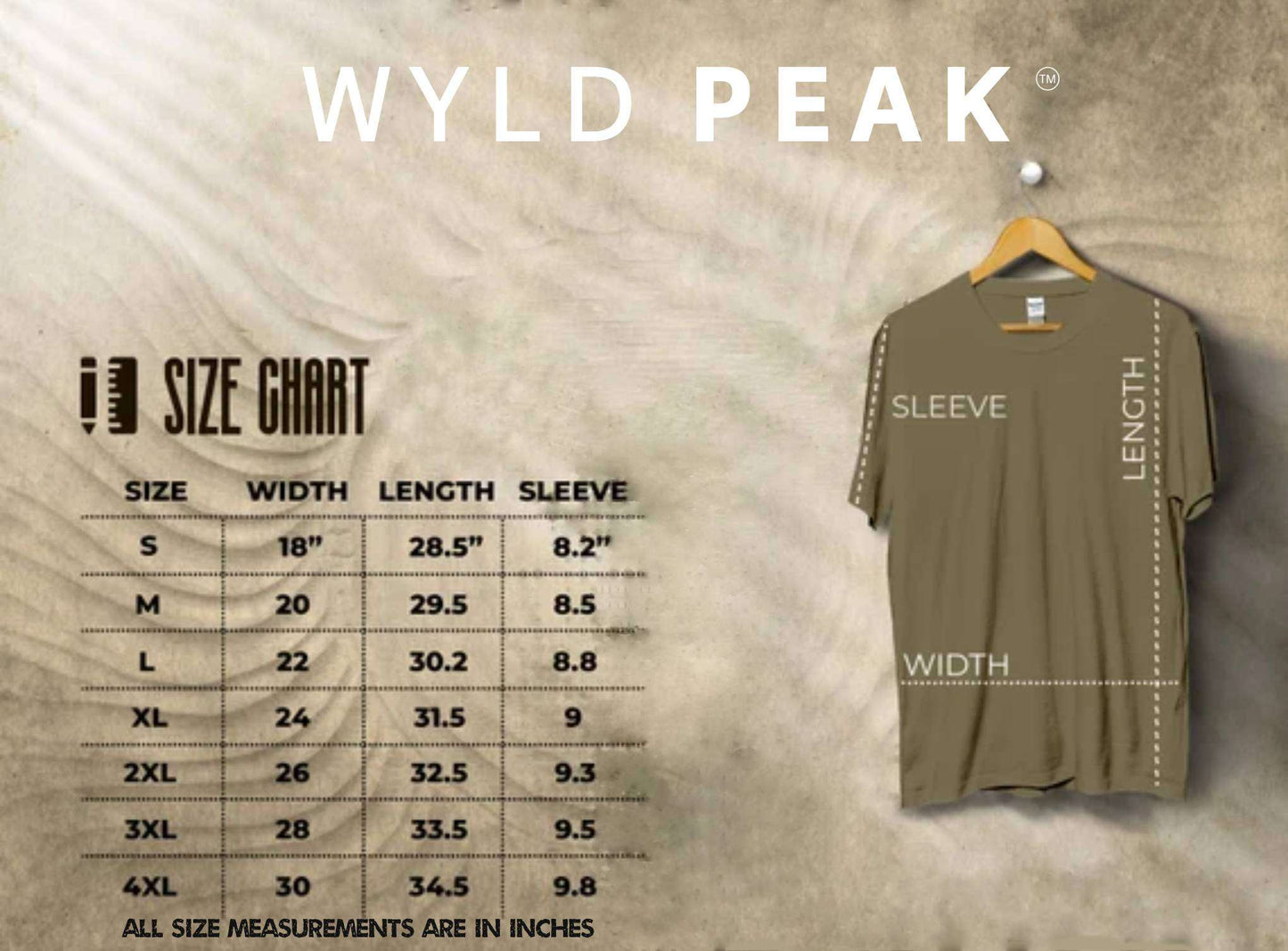 Size guide for Wyld Peak Zombie Skull organic cotton skater women's T-shirt.