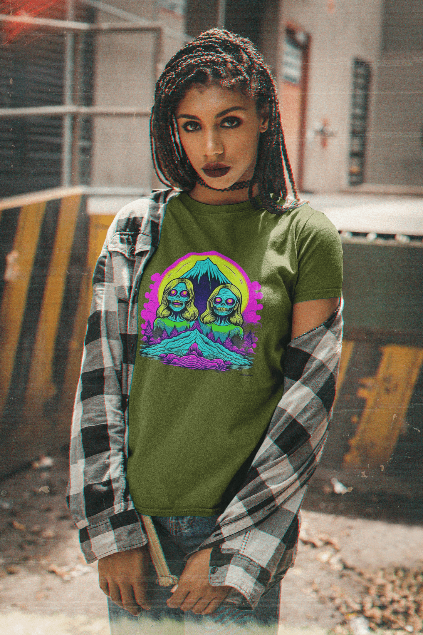 Zombie Peak Women’s Organic Cotton Hiking T-Shirt – Edgy & Eco-Friendly Adventure Wear