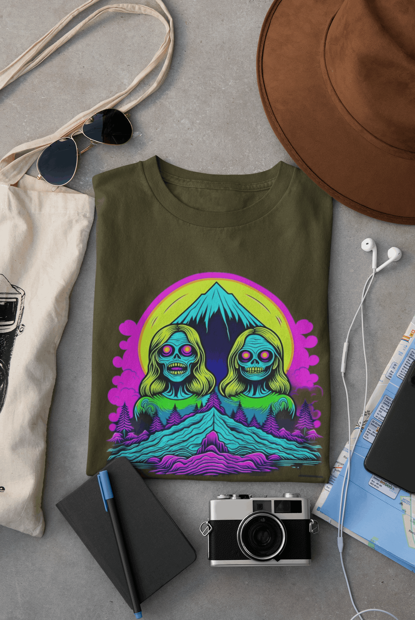 Zombie Peak Women’s Organic Cotton Hiking T-Shirt – Edgy & Eco-Friendly Adventure Wear