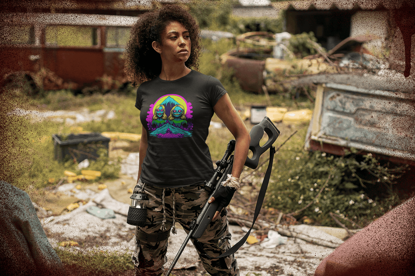 Zombie Peak Women’s Organic Cotton Hiking T-Shirt – Edgy & Eco-Friendly Adventure Wear