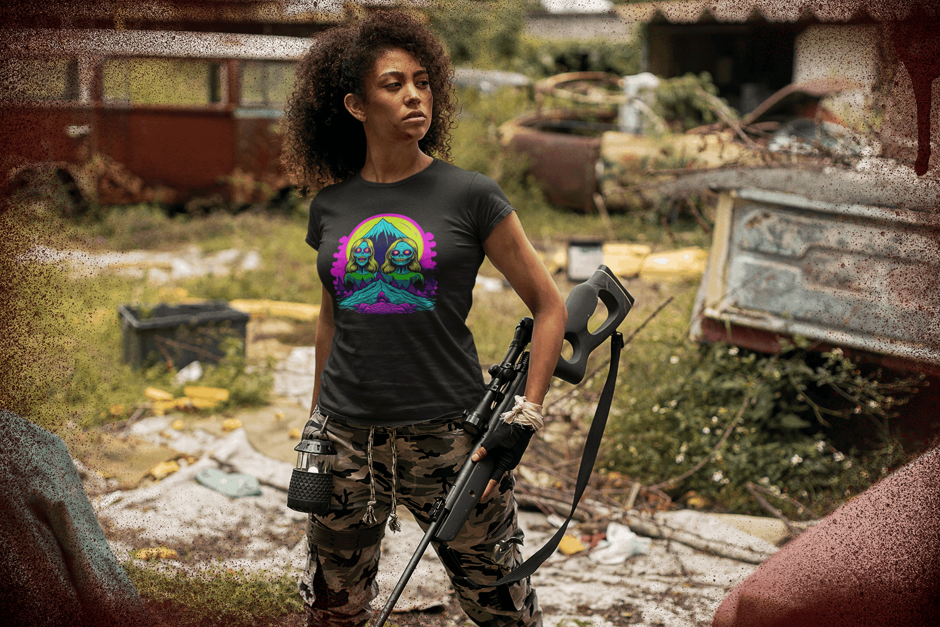 Zombie Peak Women’s Organic Cotton Hiking T-Shirt – Edgy & Eco-Friendly Adventure Wear