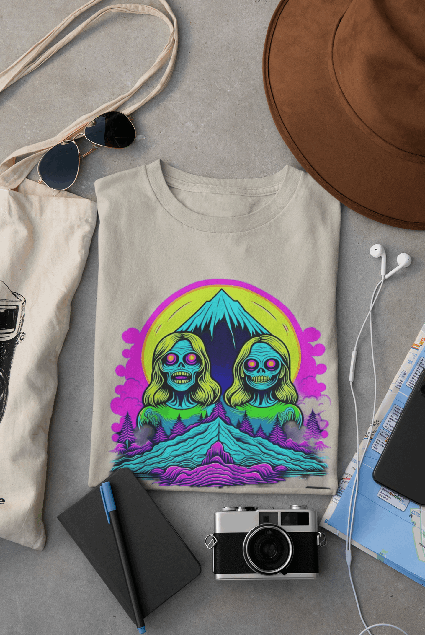 Zombie Peak Women’s Organic Cotton Hiking T-Shirt – Edgy & Eco-Friendly Adventure Wear
