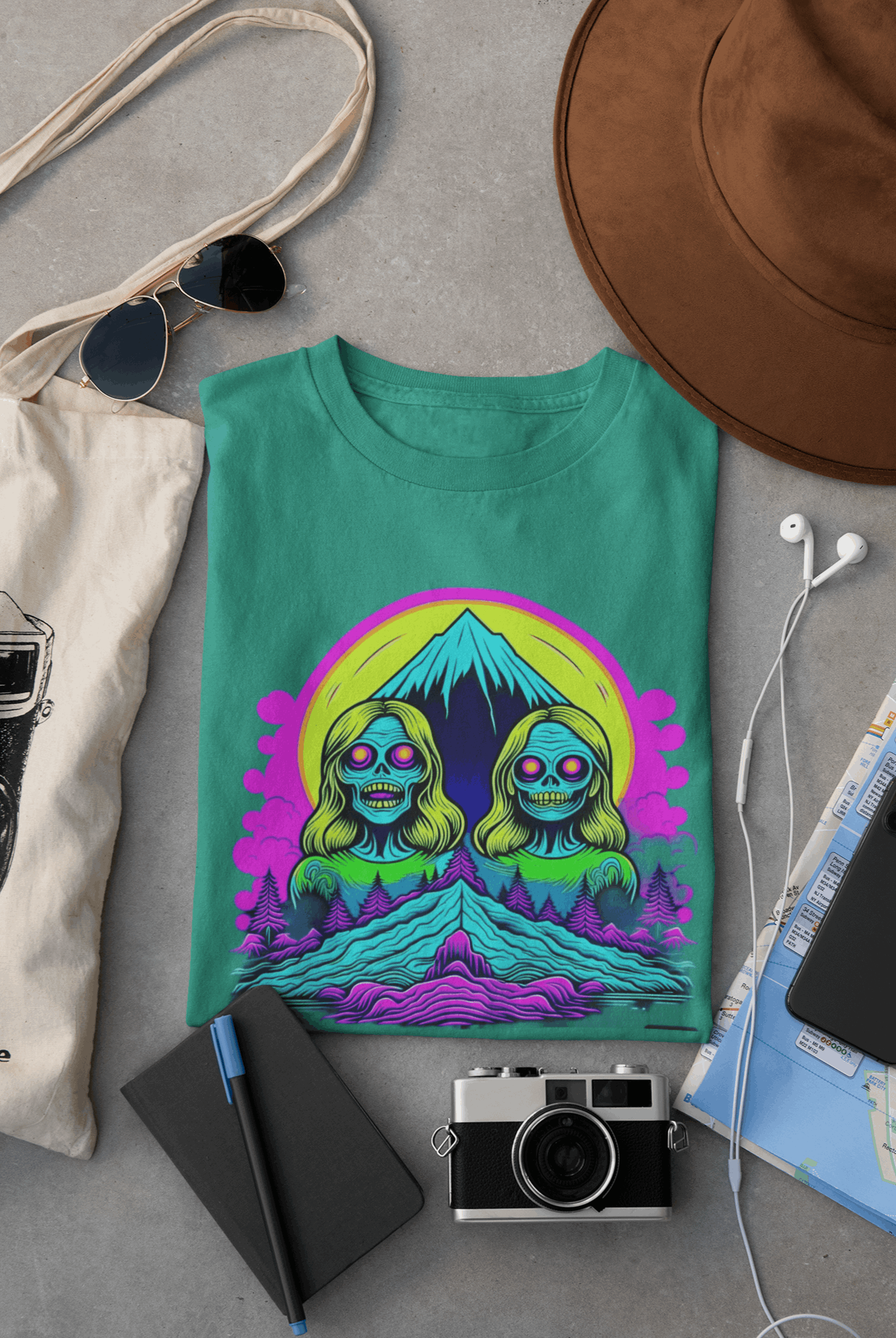 Zombie Peak Women’s Organic Cotton Hiking T-Shirt – Edgy & Eco-Friendly Adventure Wear