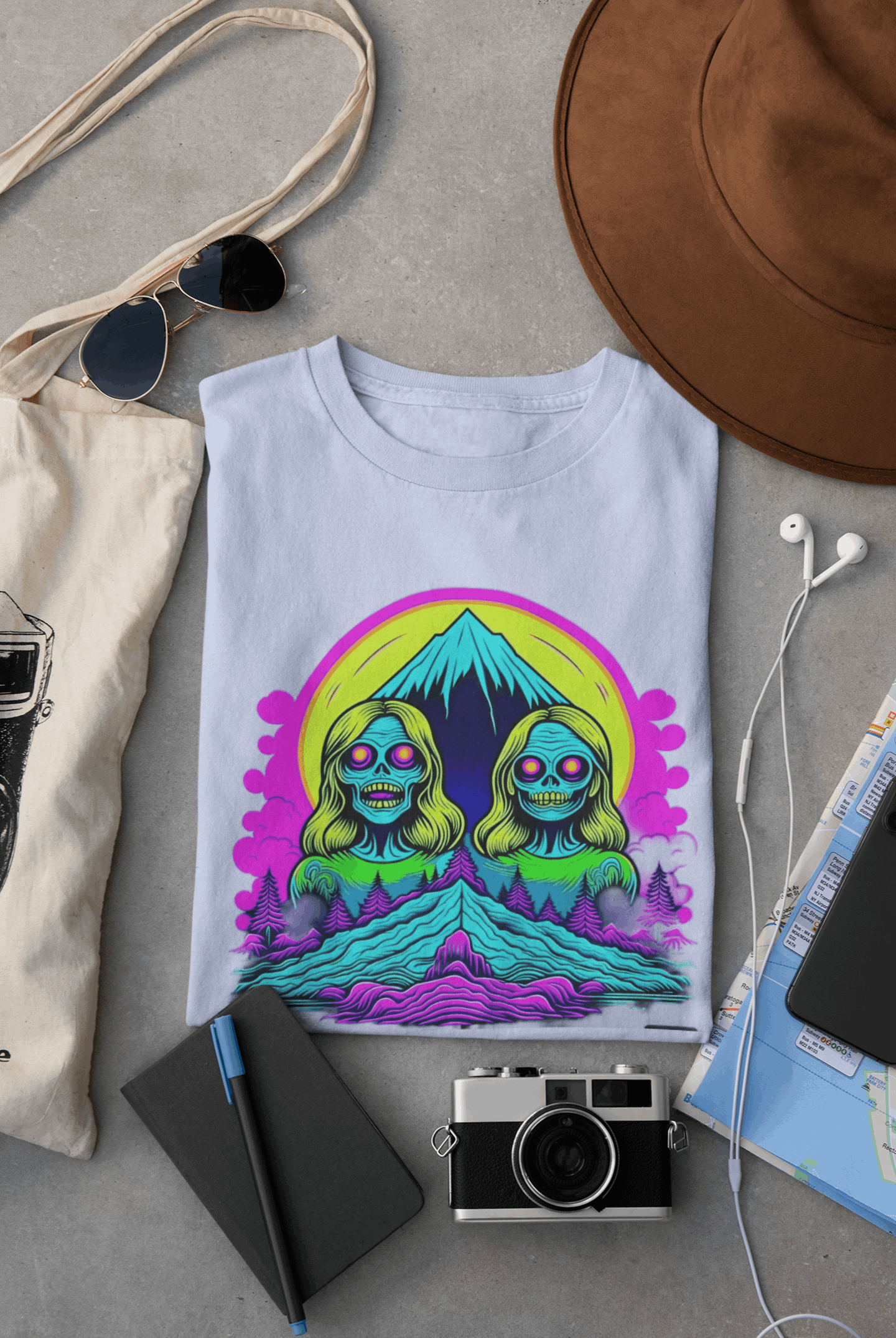 Zombie Peak Women’s Organic Cotton Hiking T-Shirt – Edgy & Eco-Friendly Adventure Wear