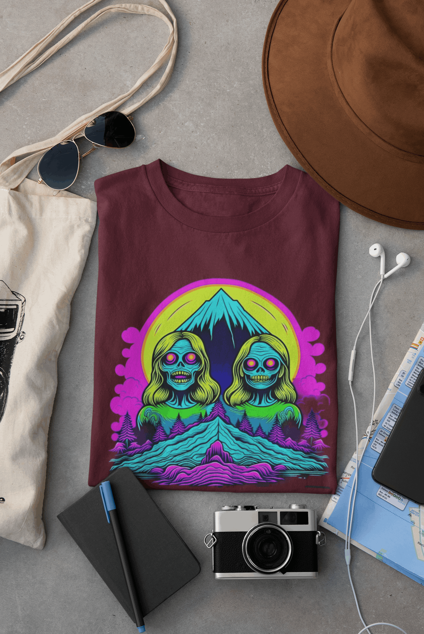 Zombie Peak Women’s Organic Cotton Hiking T-Shirt – Edgy & Eco-Friendly Adventure Wear