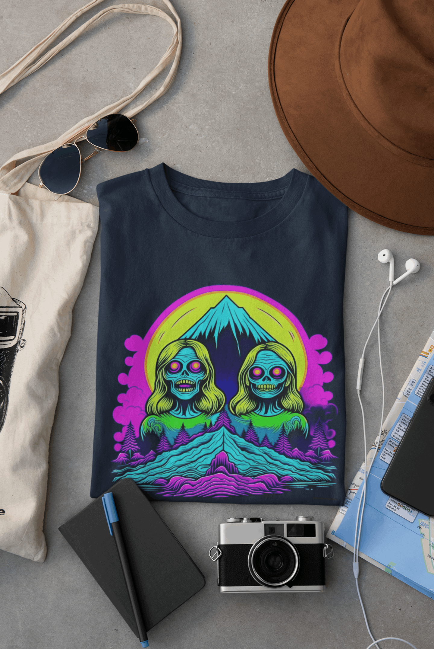 Zombie Peak Women’s Organic Cotton Hiking T-Shirt – Edgy & Eco-Friendly Adventure Wear