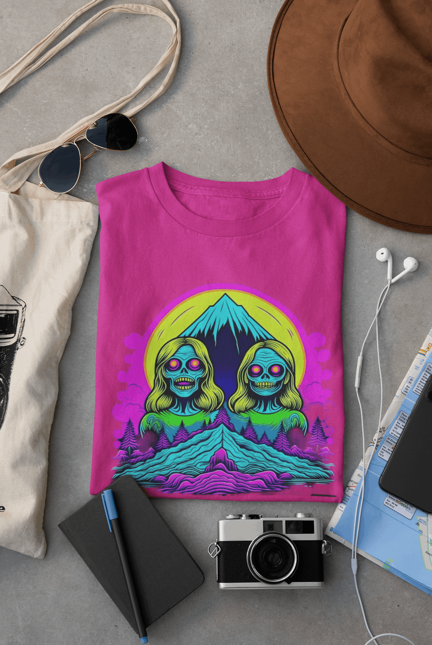 Zombie Peak Women’s Organic Cotton Hiking T-Shirt – Edgy & Eco-Friendly Adventure Wear
