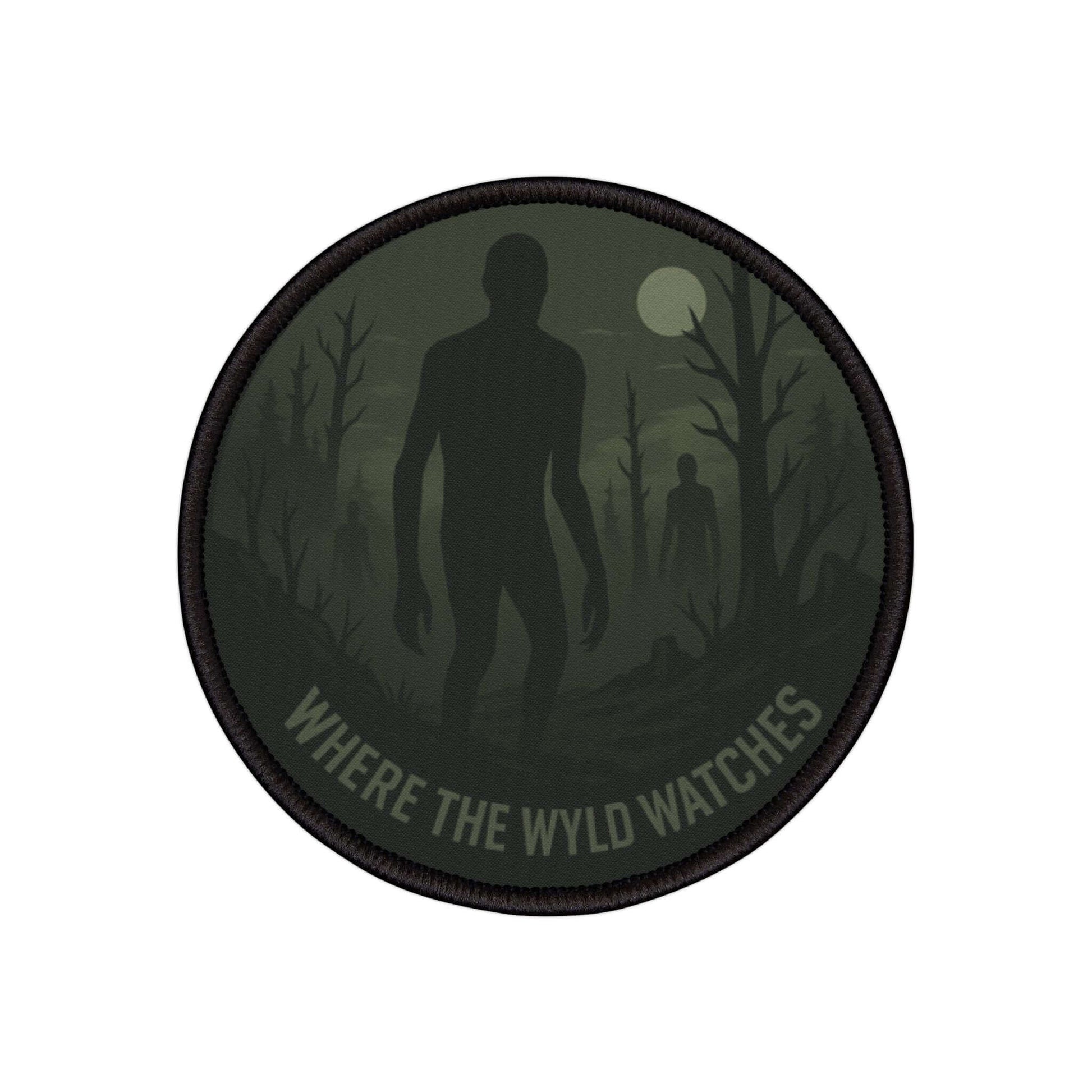 Wyld Peak Shadow People cryptid patch on a clean white background