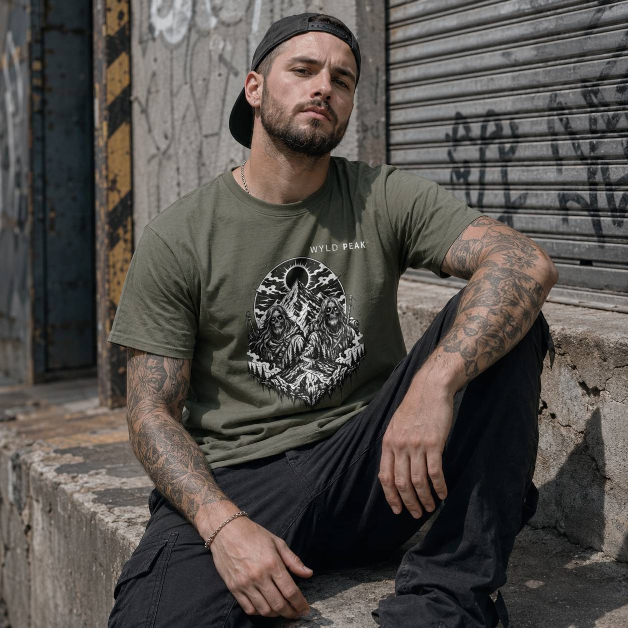 Skeleton Hiking Shirt - Gothic Mountain Adventure Tee