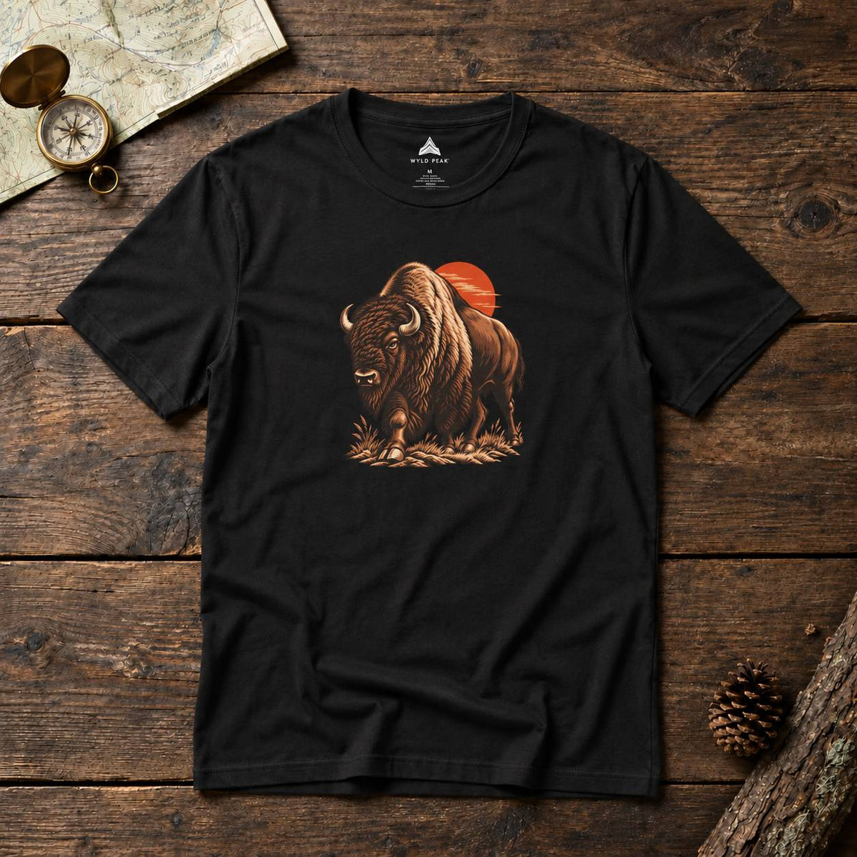 Yellowstone Bison Sunset Graphic T-Shirt
