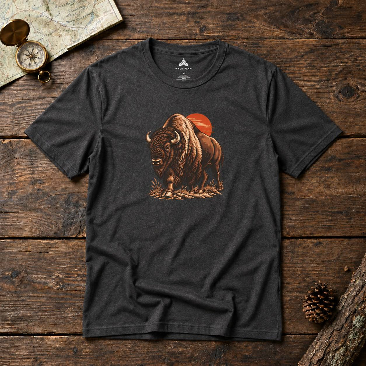 Yellowstone Bison Sunset Graphic T-Shirt
