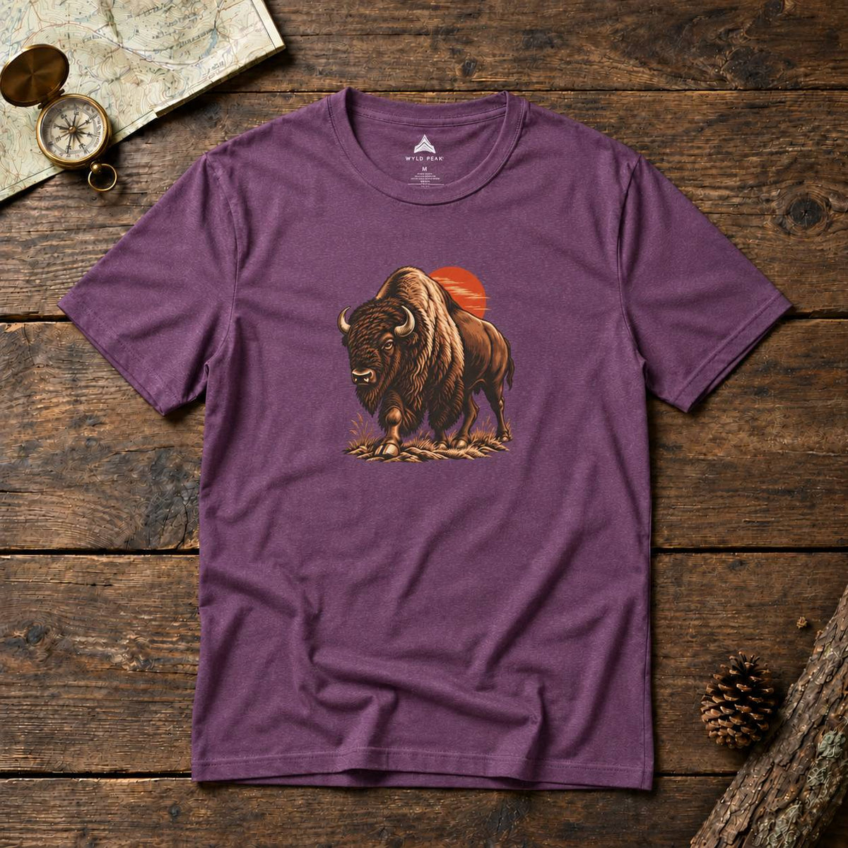 Yellowstone Bison Sunset Graphic T-Shirt