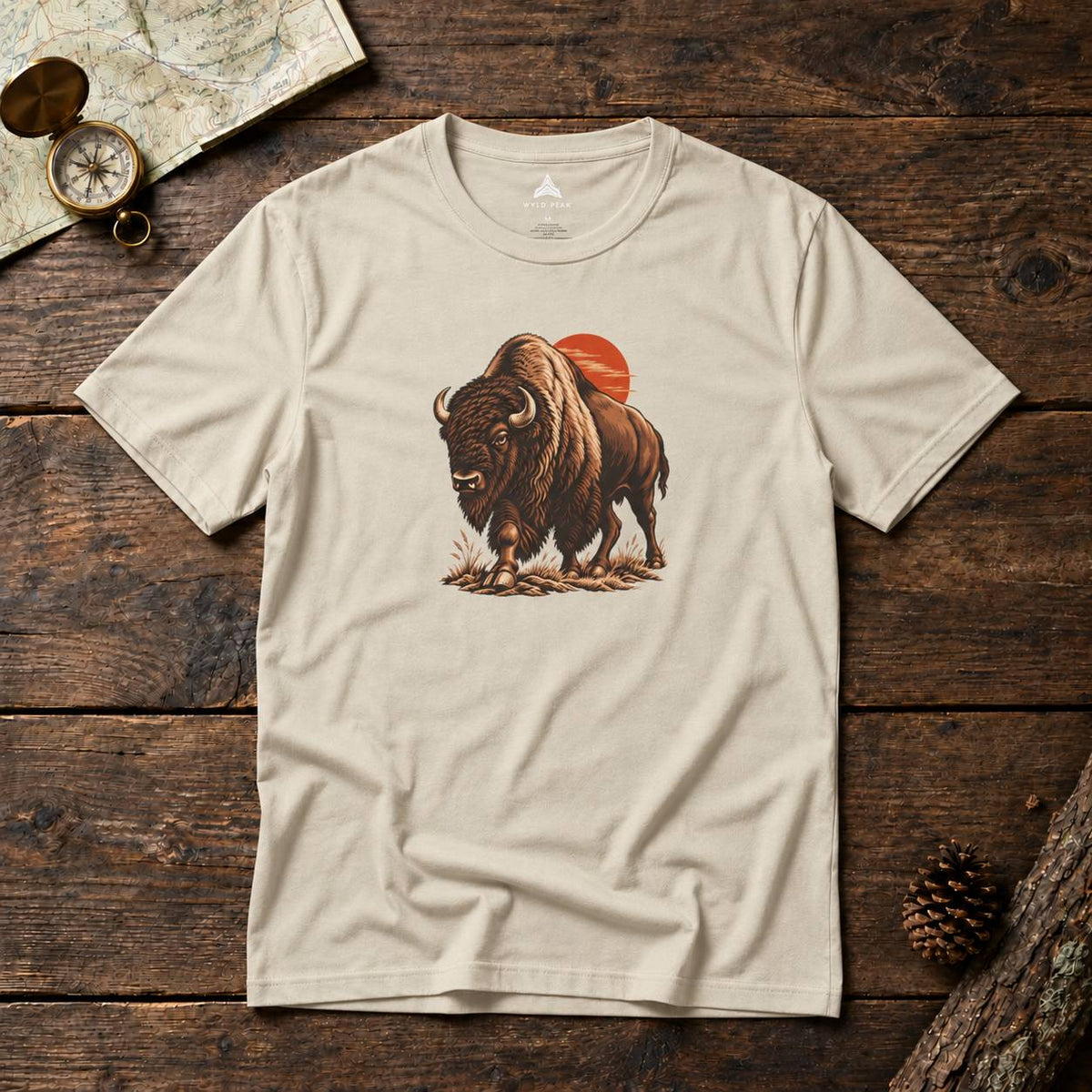Yellowstone Bison Sunset Graphic T-Shirt