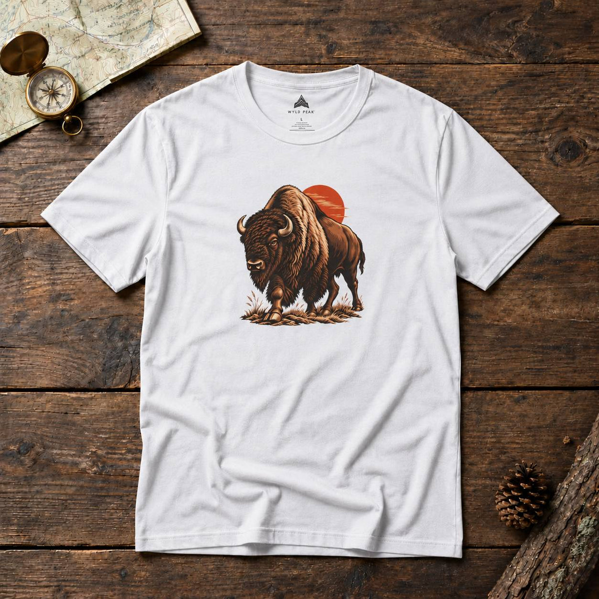 Yellowstone Bison Sunset Graphic T-Shirt